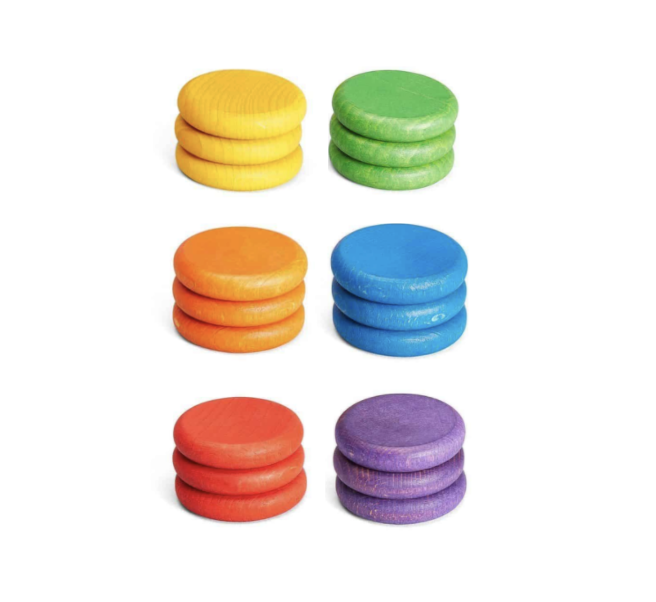Grapat Extras Rainbow Coins 6 Colours x18