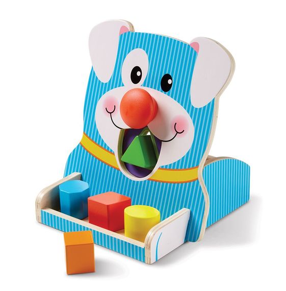 Melissa & Doug Wooden Spin & Feed Shape Sorter