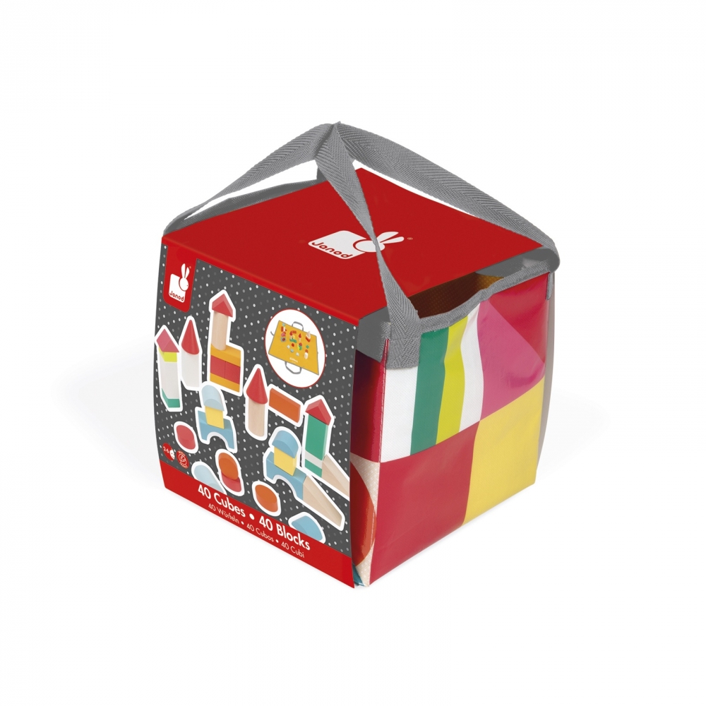 Janod Kubix 40 Wooden Blocks