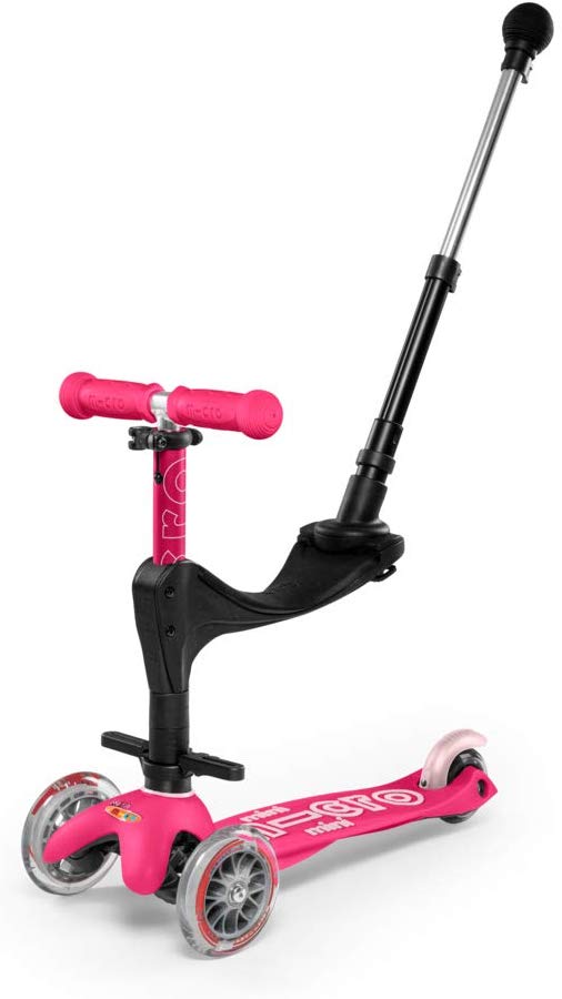 Micro 3 in 1 Deluxe Plus Push Along Scooter - Pink