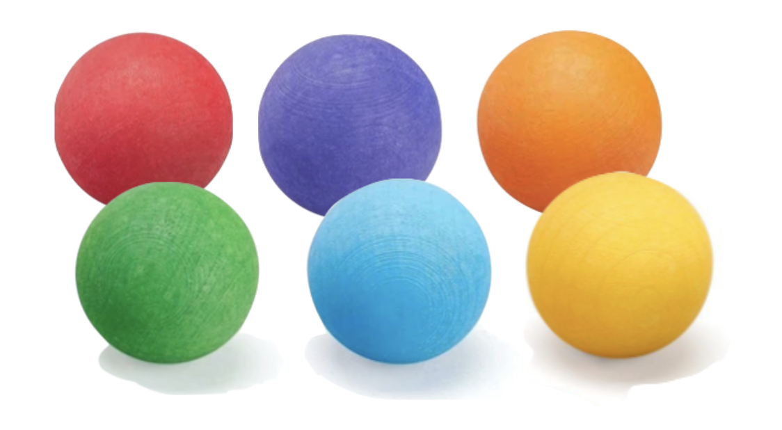 Grimm's 6 Rainbow Wooden Balls