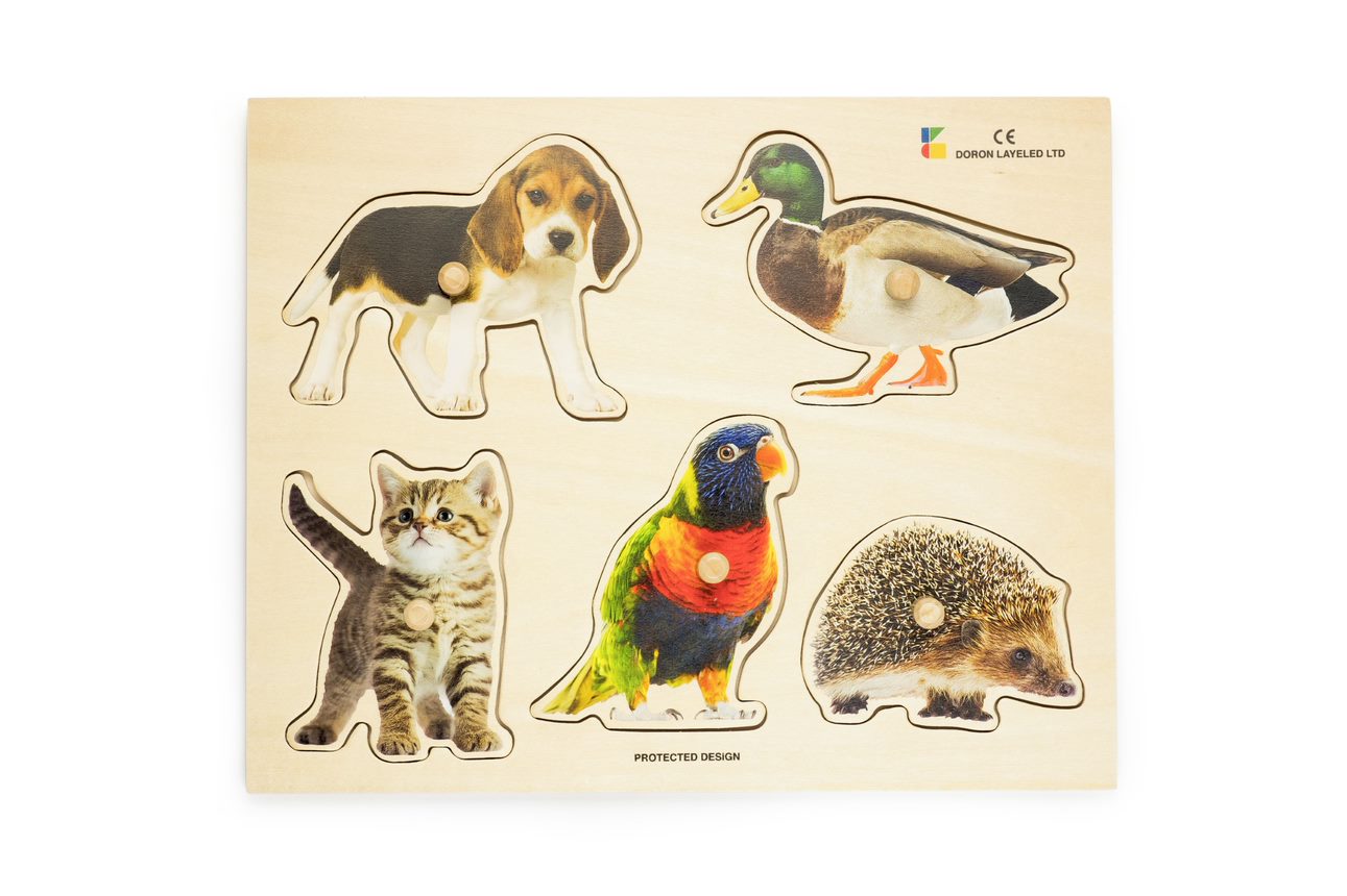 Doron Layeled Favourite Animals Large Peg Puzzle