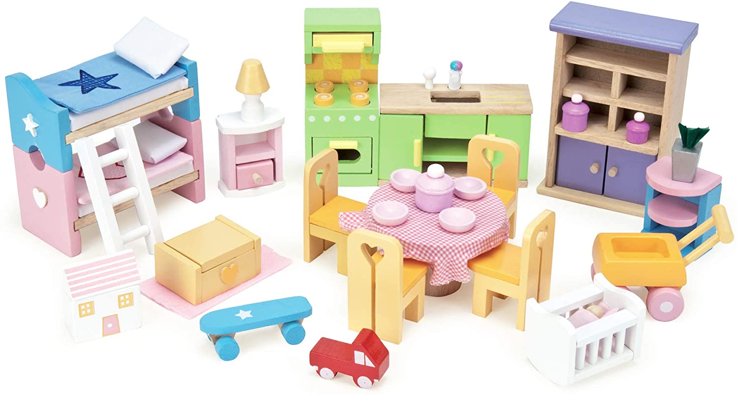 Le Toy Van Wooden Doll House Starter Furniture Set