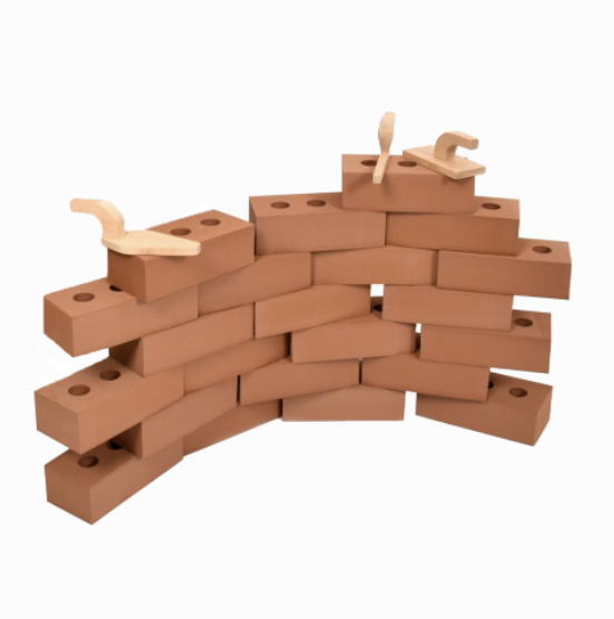 25 Life-Size Foam Construction Bricks and Tool Set