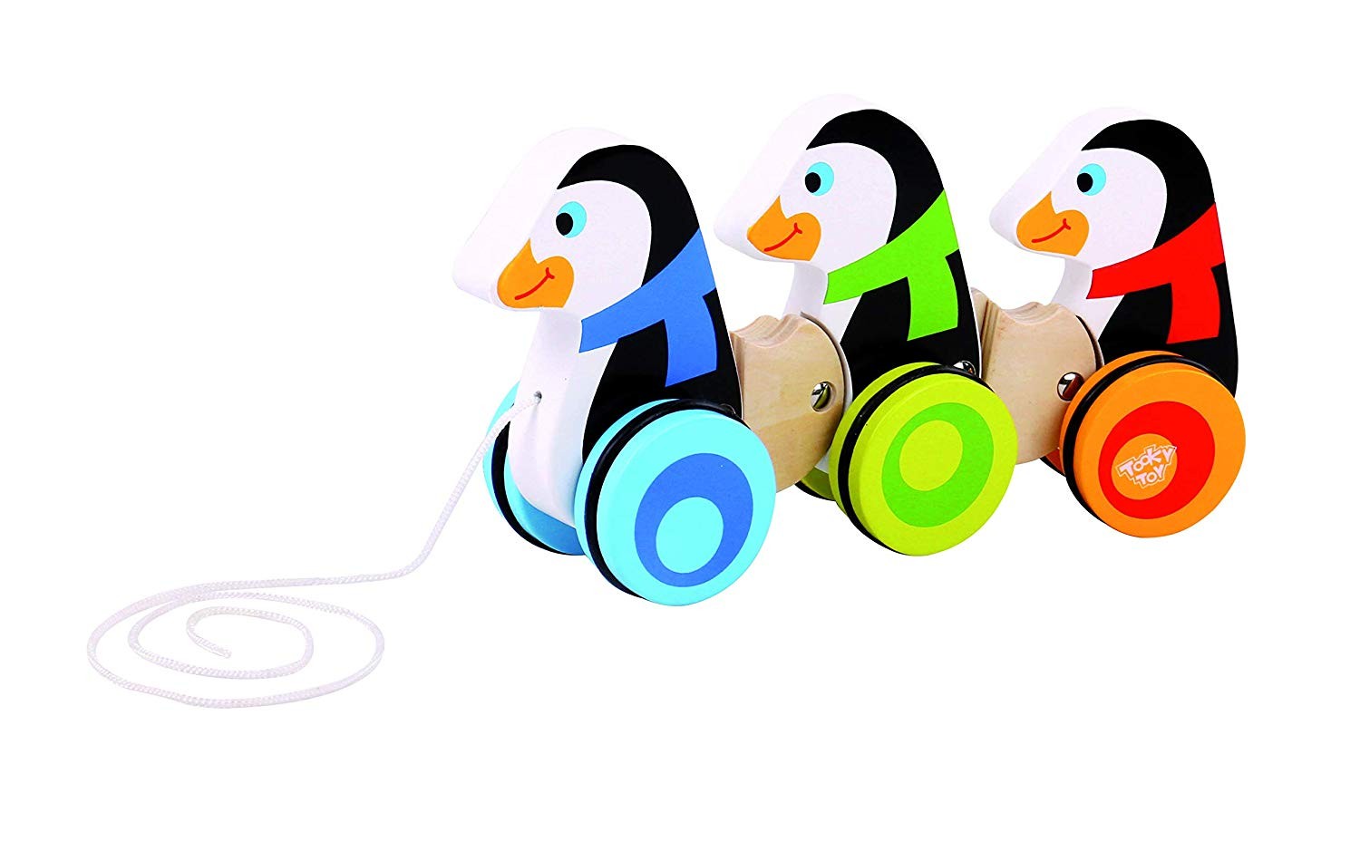 Tooky Toy Wooden Pull Along - Penguins