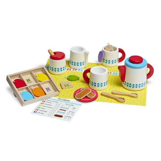 Melissa & Doug Steep & Serve Tea Wooden Pretend Play Food Set